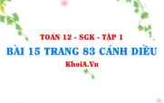 Bài 15 trang 83 Toán 12 tập 1 Cánh Diều